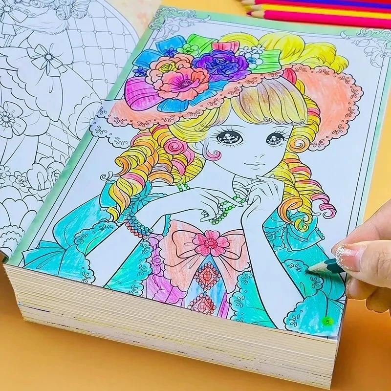 Imagem -05 - Princesa Coloring Book para Menina Perfect Graffiti Picture Painting Book Children Gift 192 Páginas Livros por Conjunto