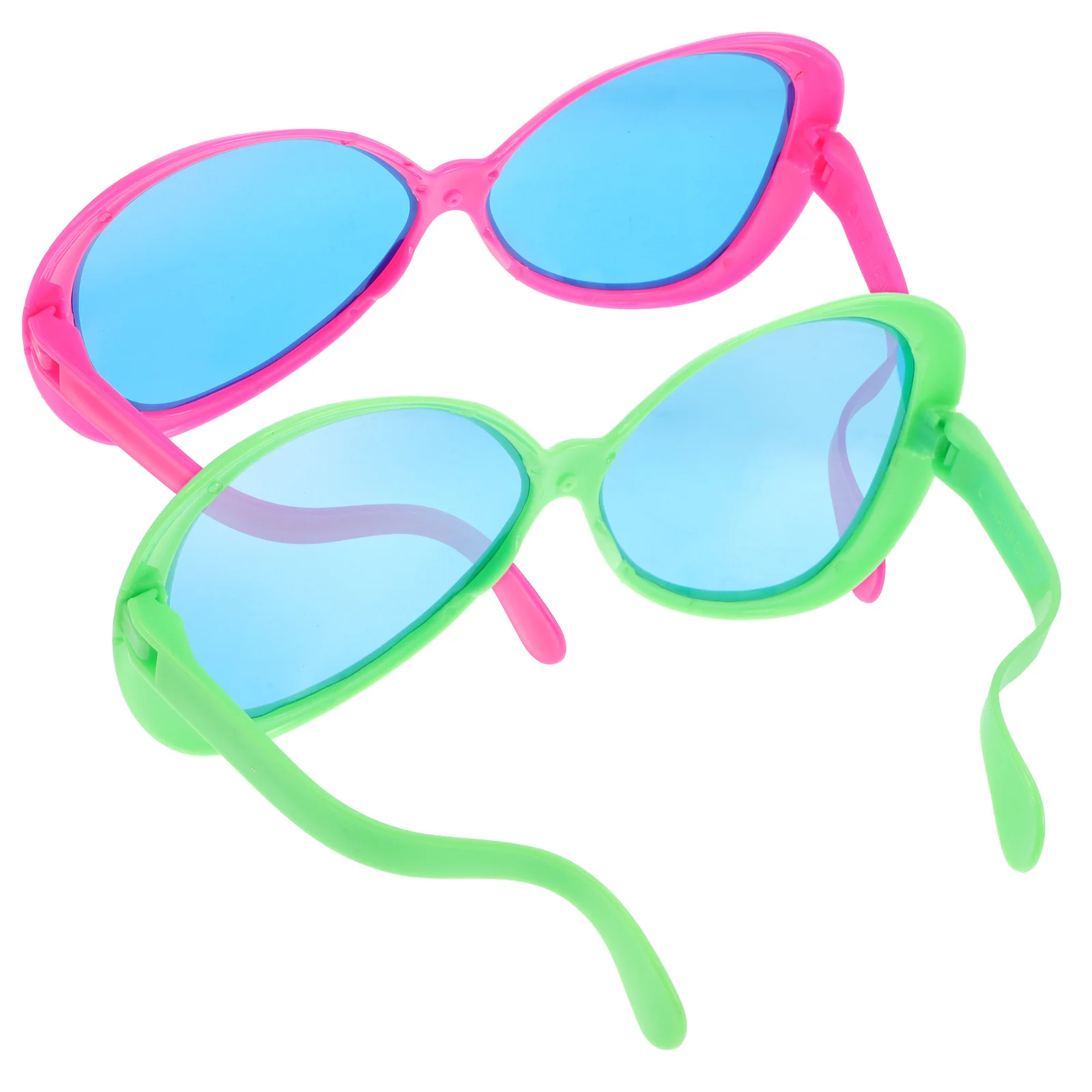 

2pcs Hawaiian Themed Exaggerated Giant Sunglasses for Beach Party Selfie Props Funny Round Plastic Cartoon Glasses