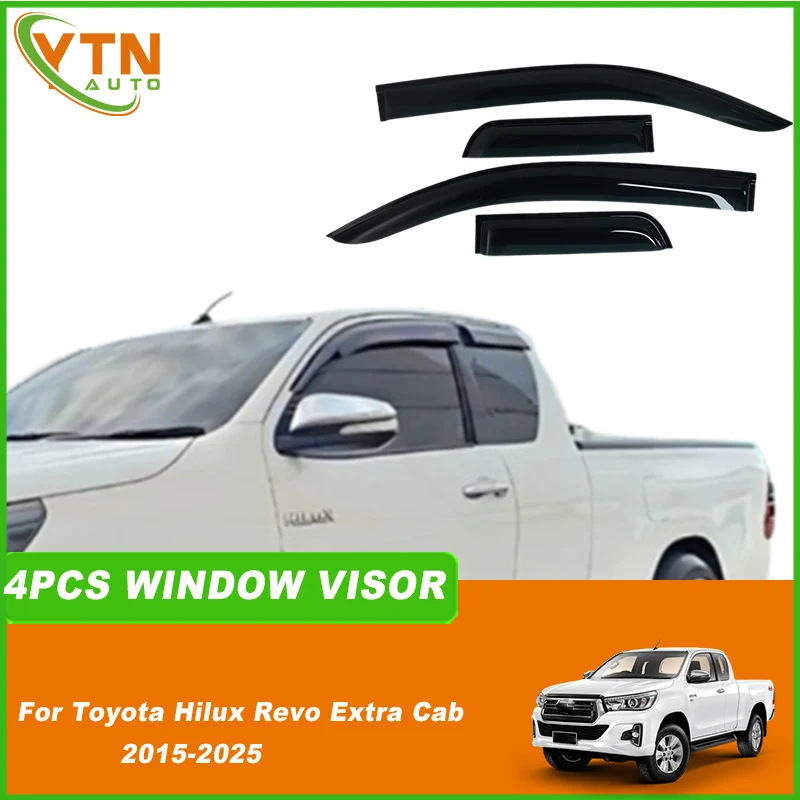 For Toyota Hilux Revo SR5 Extra Cab 2015 2016 2017 2018 2019 2020 2021 2022 2023 2024 2025 Car Window Visors Deflector Shield