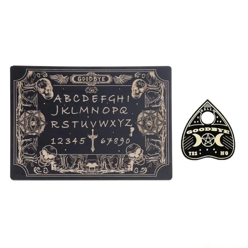 31BE Pendulums Dowsing Divinations Board Wooden Talking Board with Planchette Spirits Board Game Metaphysical Message Board