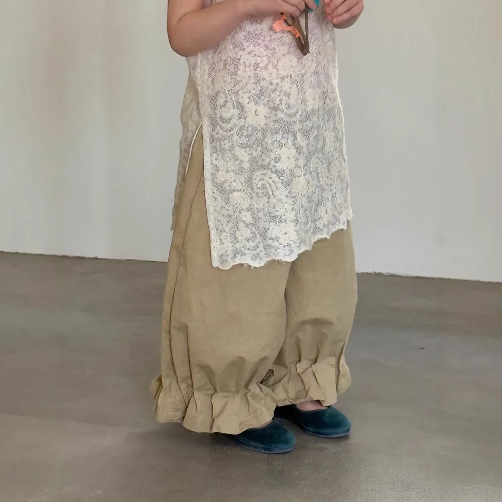 

Lantern Pants 2025 Spring New Korean Fashion Cute Solid Color Casual Simple Loose Flower Bud Lantern Pants