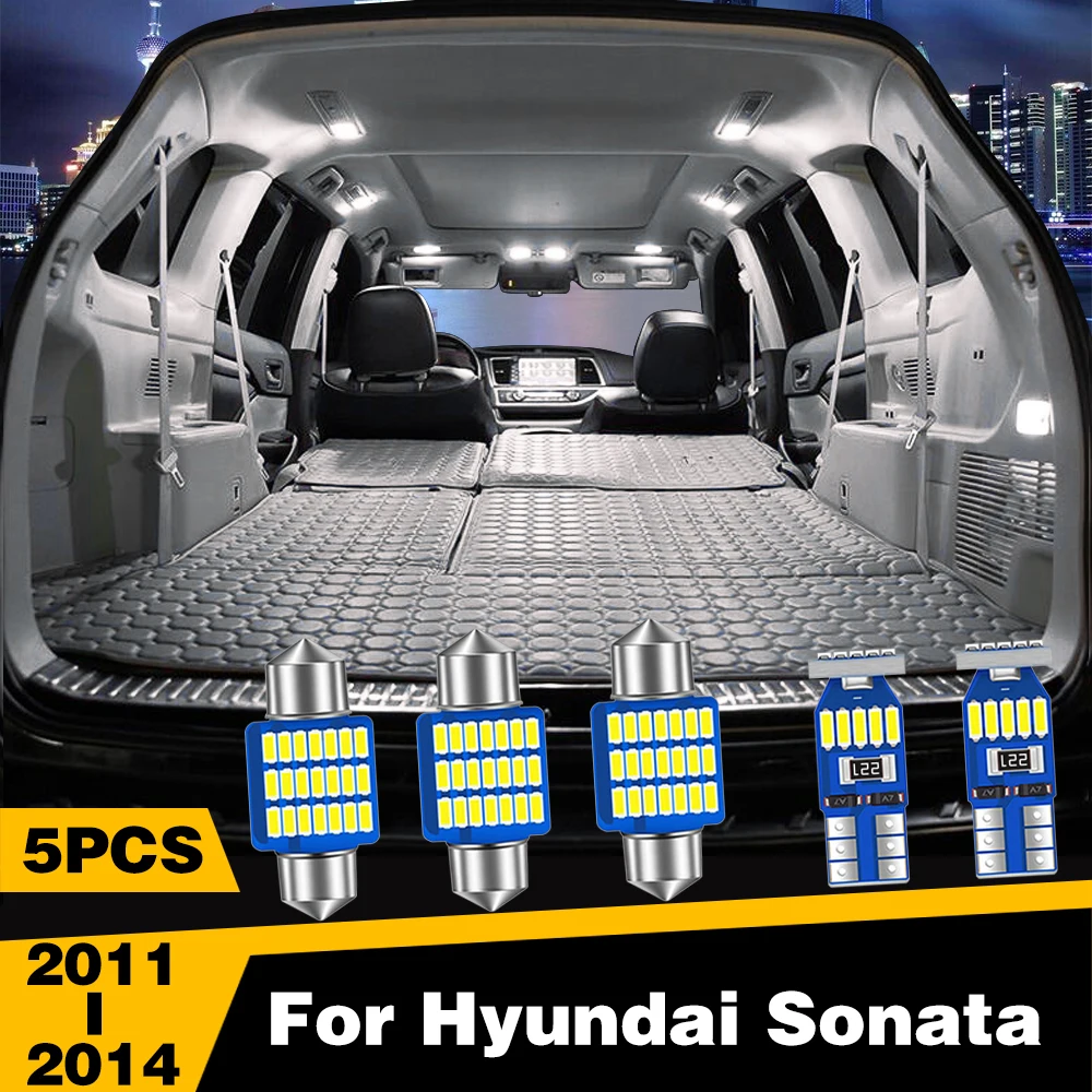 

5 Pcs LED Highlight Car Interior Dome Reading Light Roof Lamp Accessories For Hyundai Sonata 2011 2012 2013 2014