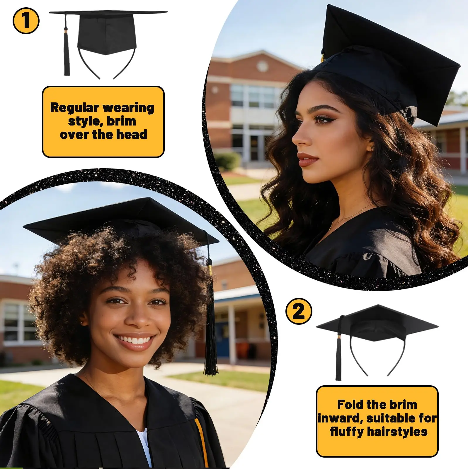 Secures Your Graduation Caps & Keeps Hairstyle, Graduation Cap Headband Insert Holder - Hat Accessories for Graduates, Women