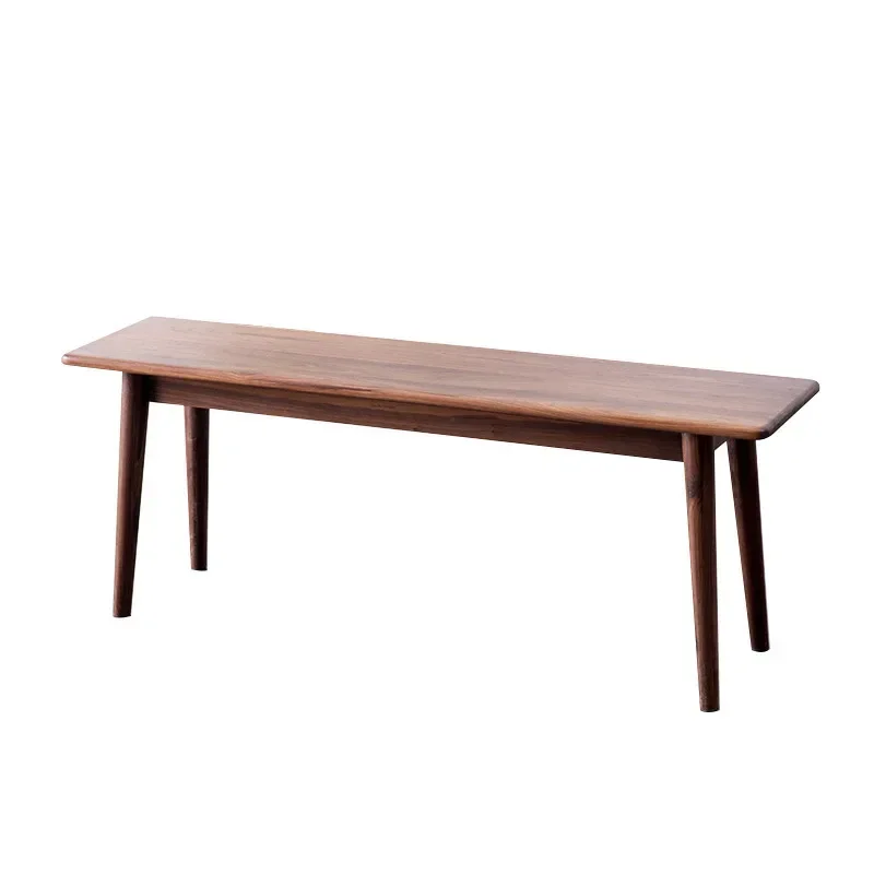 

Nordic black walnut all solid wood bench, simple modern bedside stool, porch shoe change stool, light luxury dining table stool