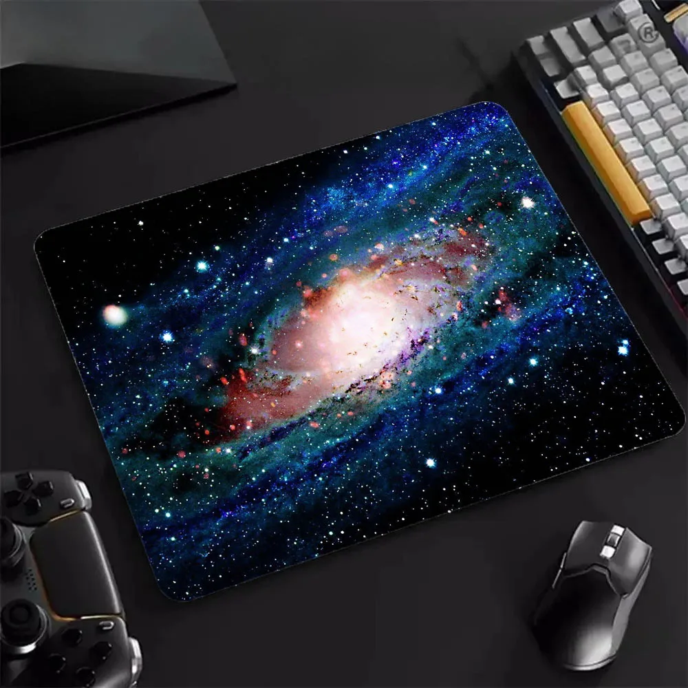 

Galaxy Small Gaming Mouse Pad Deskmat Rubber Mat non-slip Anime Mousepad Pc Accessories Desk Protector Kawaii Cute Keyboard Pads
