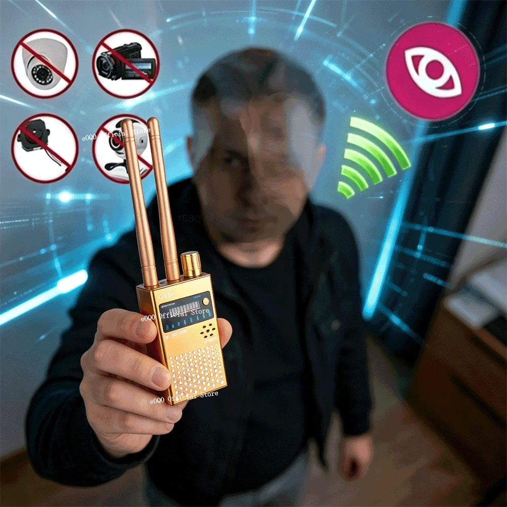 Detector Profesional Anti-Espía de Señales Inalámbricas RF para Localizadores GPS, Anti-Espionaje Telefónico 2G 3G 4G GSM, Detector de Micrófonos Ocultos y Escáner WIFI