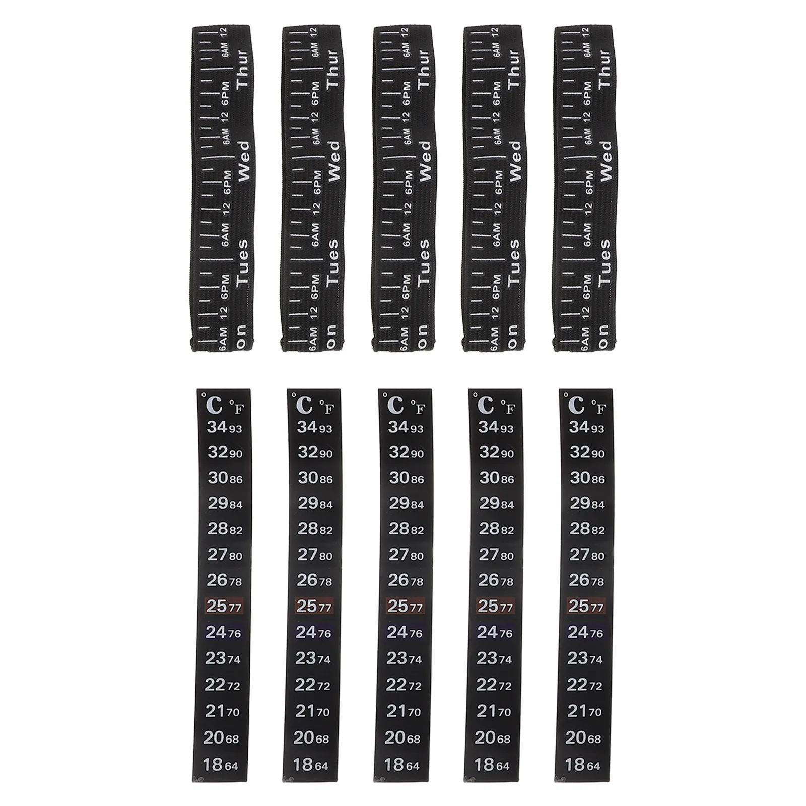 1Set Sourdough Fermentation Temperature Strip Elastic Band Reusable Heat Sensitive Label for Glass Bread Jar