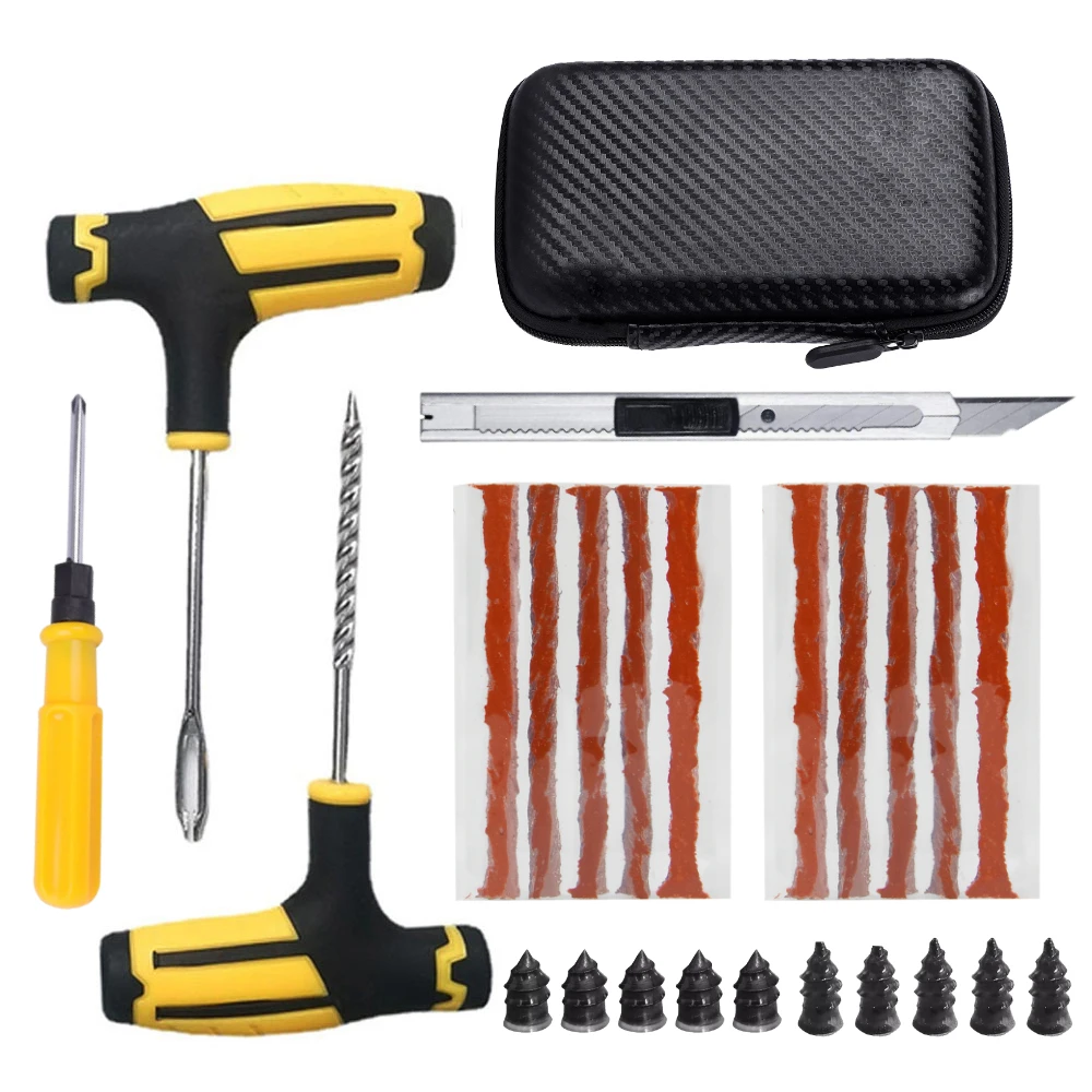 Car Tire Puncture Repair Kit, Plug Tools, Pneus Puncture Emergency for Tire Strips, Agitando cola, Acessórios de carro