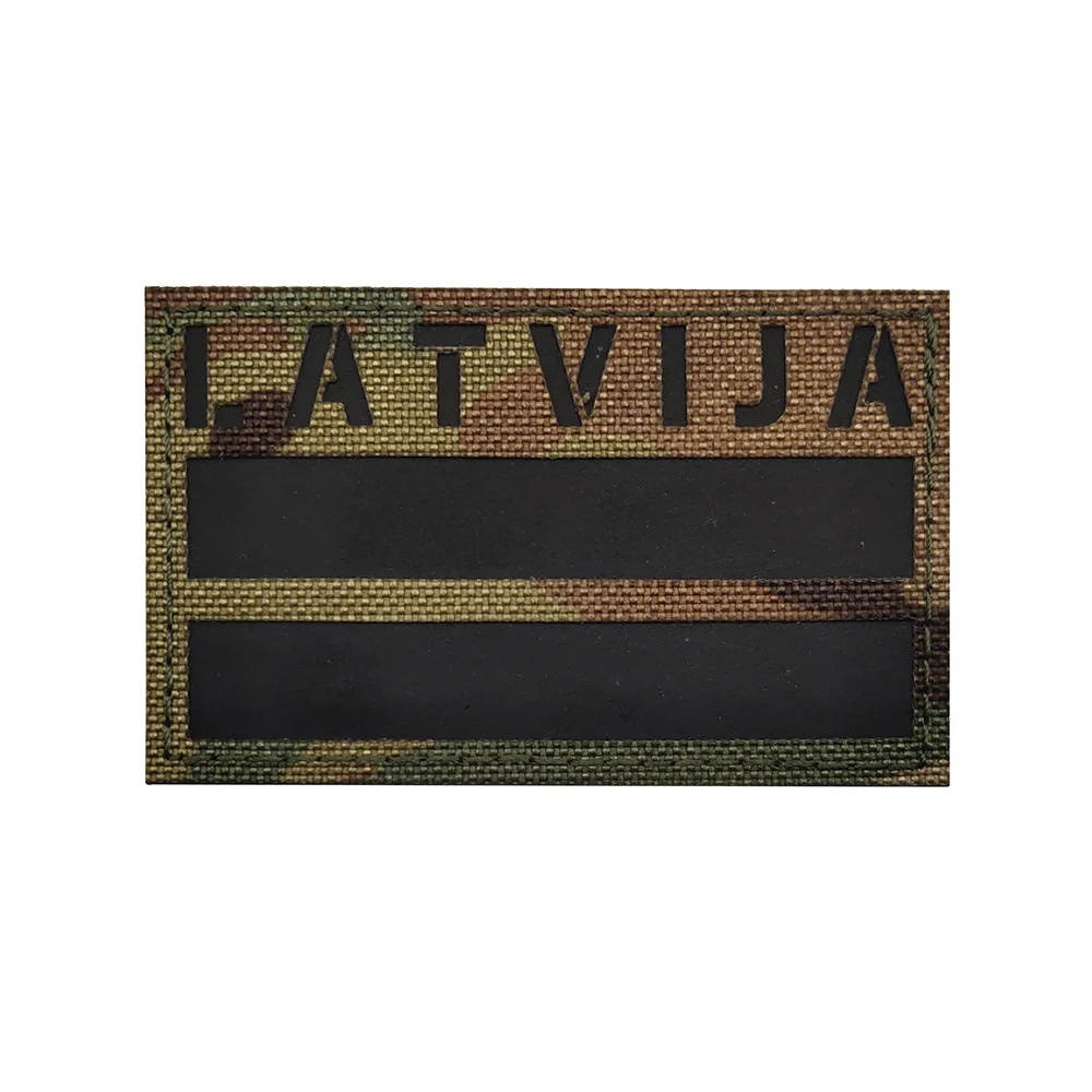 Latvia Flag Armband Embroidered IR Patch Hook & Loop Latvija Embroidery Badges Reflective Cloth Stripes