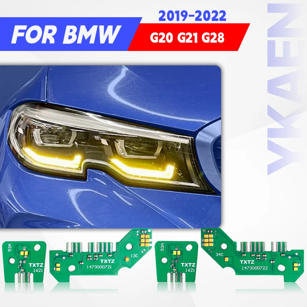 

Yellow LED Angel Eyes DRL Chip Board For BMW 3 Series G20 G21 19-22 Eu USA Version LED Headlight Daytime Running Amber White