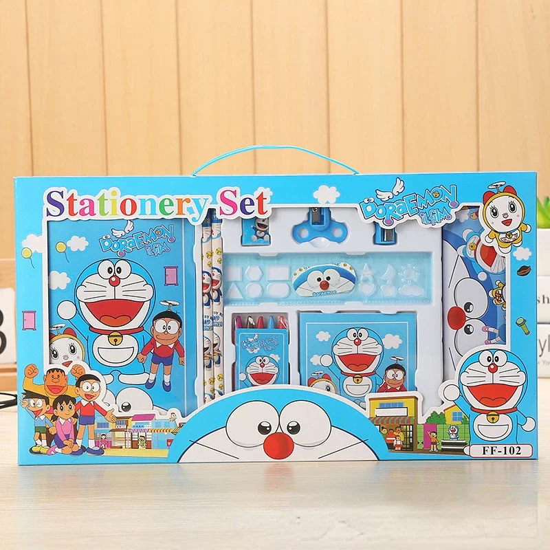 Anime Doraemon Stationery Set Primary School Children Learning Gift Box Opening Birthday Gift Eraser Notebook Student Supplies