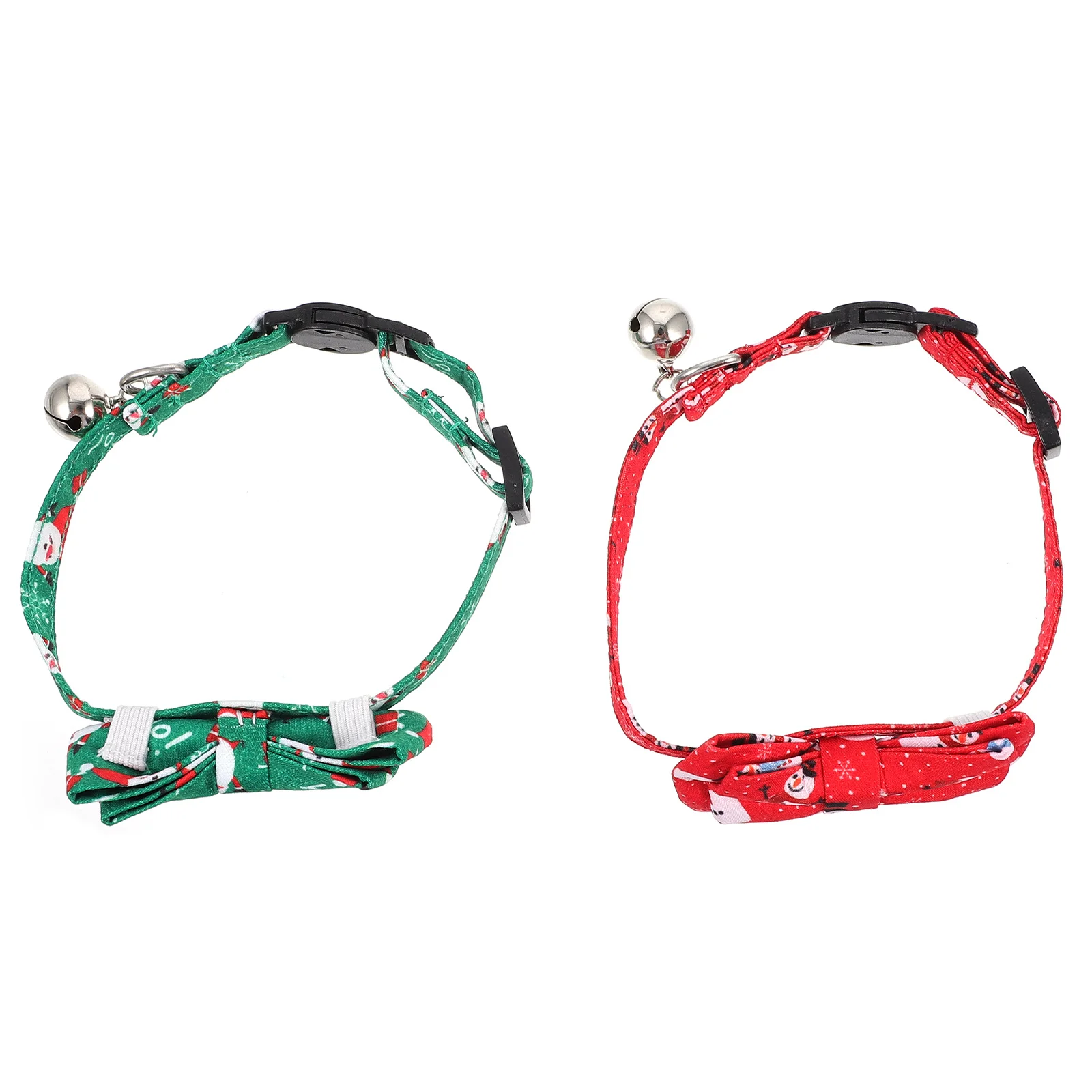 

2Pcs Pet Supplies Cat Collar with Bell Christmas Pattern Bow Kitten Collar for Festive Wear Photo Props Gift Idea