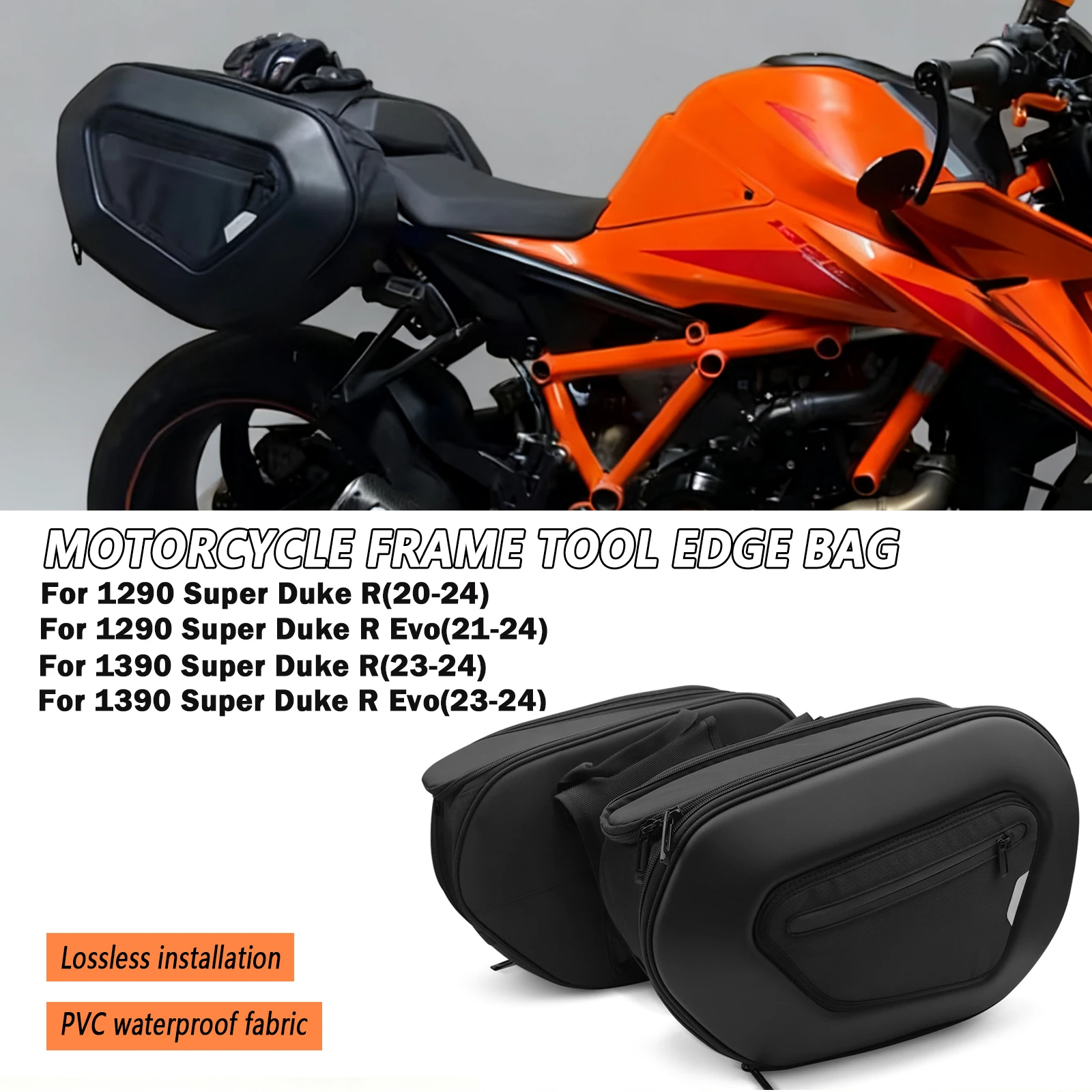 

For 1390 1290 Super Duke R EVO 2020-2024 Motorcycle Side Bag Waterproof Saddle Pannier Bag Quick Release Storage Bag Saddlebag