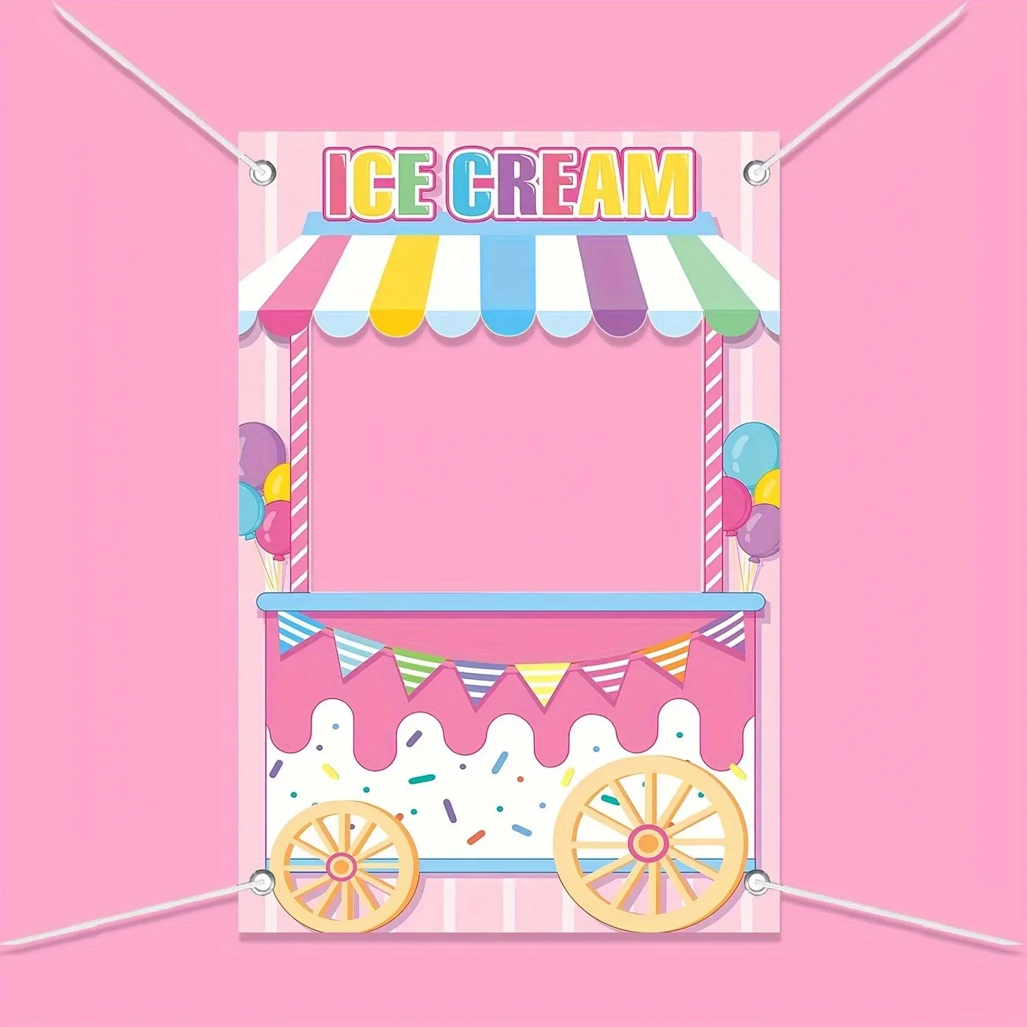 Sommer-Eiswagen Geburtstagsparty-Dekorationen Ausgestanztes Banner Foto-Dekorationshintergrund Geschenk – Detail 3