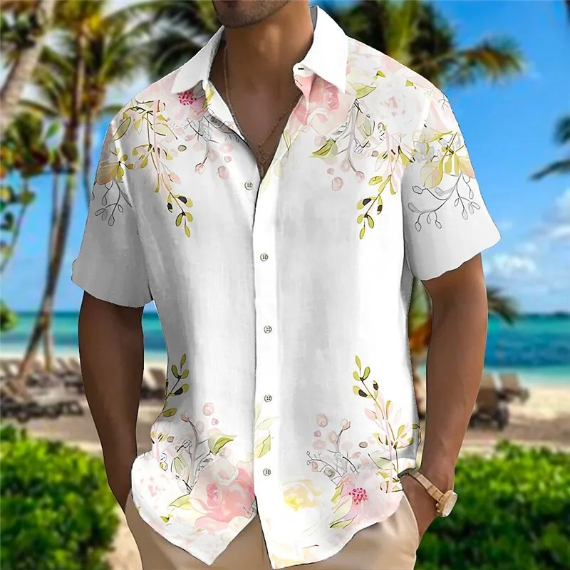 New men's street fashion short sleeved shirt top with 3D butterfly print mask pattern casual short sleeved shirt