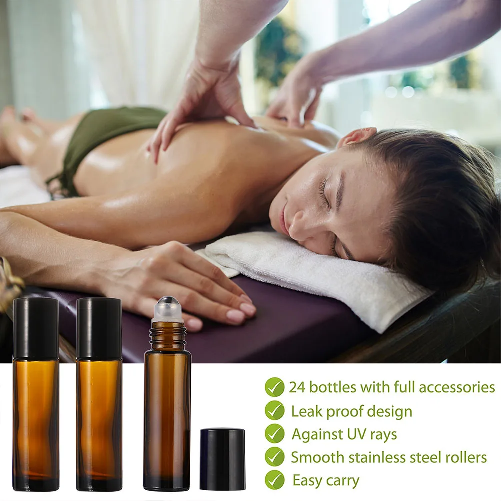 20 個の香水ボトル小さなガラスローラーボールボトル漏れ防止ポータブルエッセンシャルオイルサブパッケージ容器旅行