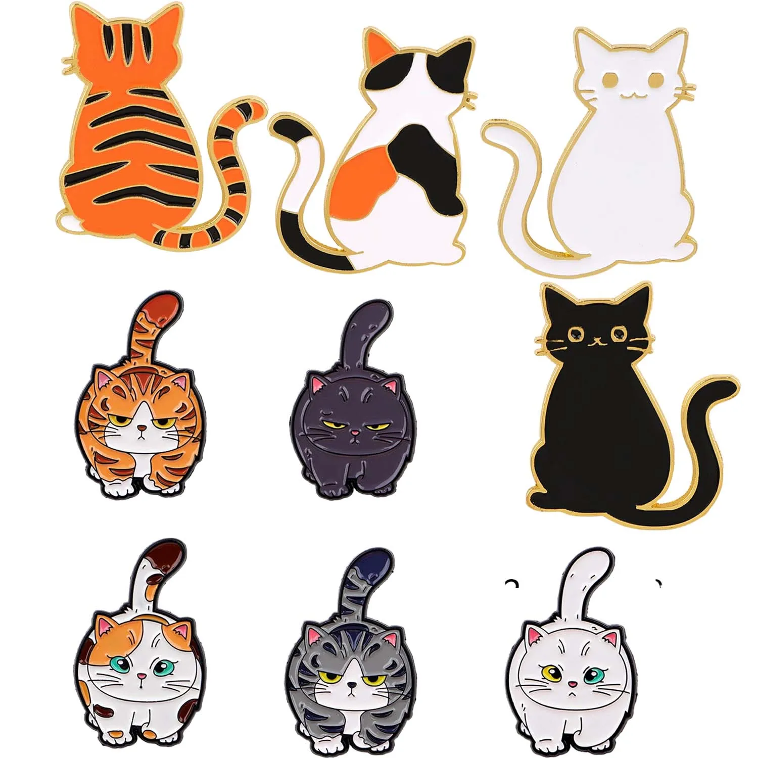 

Персонализированная брошь в виде кота, значок, одежда, аксессуары для рюкзака, зажим, значок на груди из сплава-2
