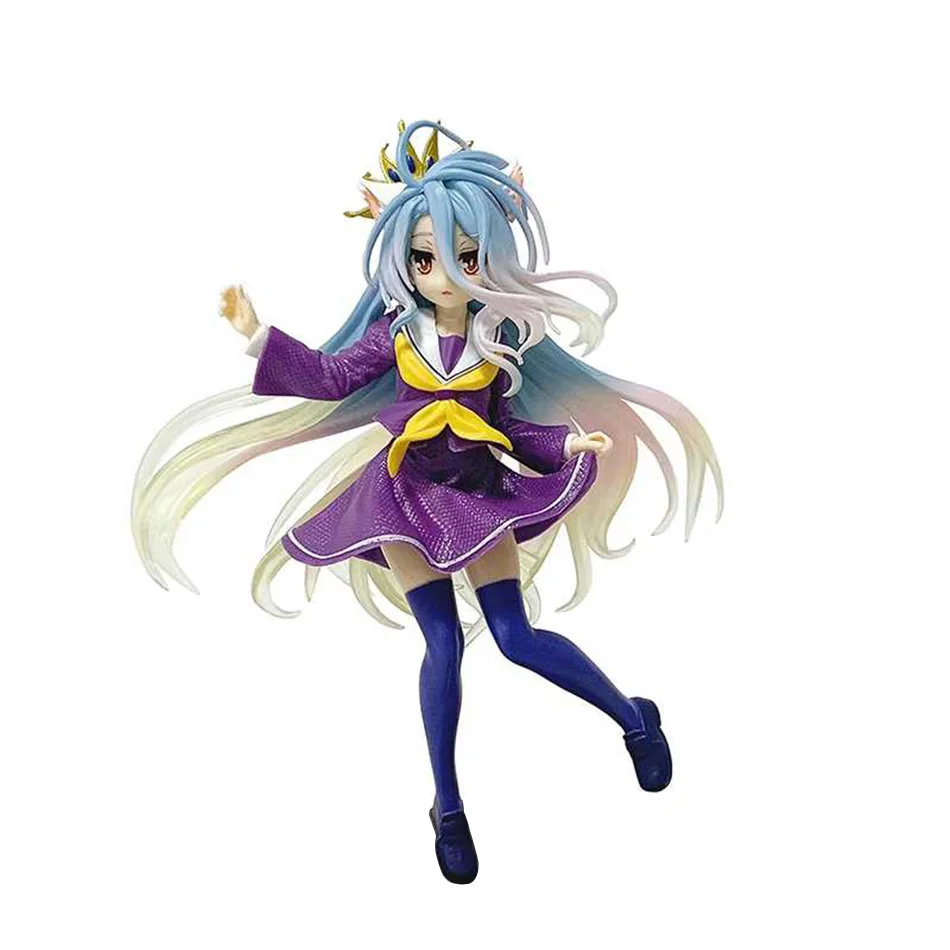 Anime NGNL No Game No Life blanco "19CM figura Anime Shiro PVC Anime figuras de acción modelo colección ornamento Anime juguete para regalo