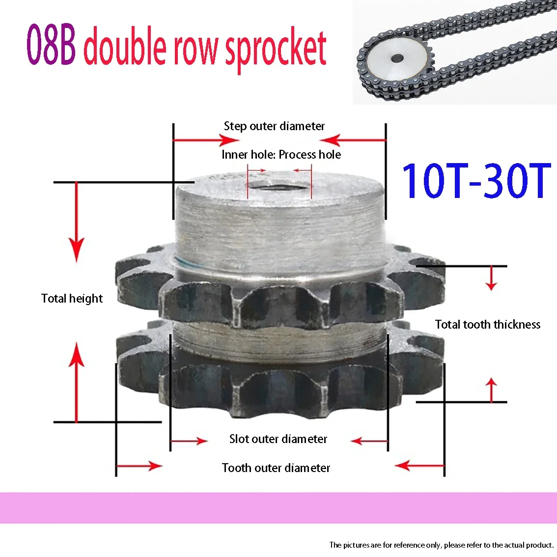 1PCS 08B Industrial Transmission Sprocket Material 45 # Steel 10/11/12/13/14/15/16/17/18/19/20/21/22/23/24/25 Teeth