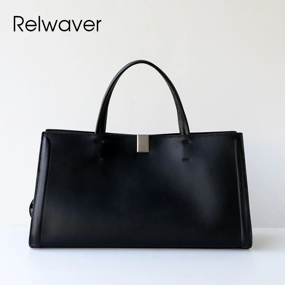 

Relwaver genuine leather tote bag brief handbag commuting ladies shoulder crossbody bag 2026 spring summer