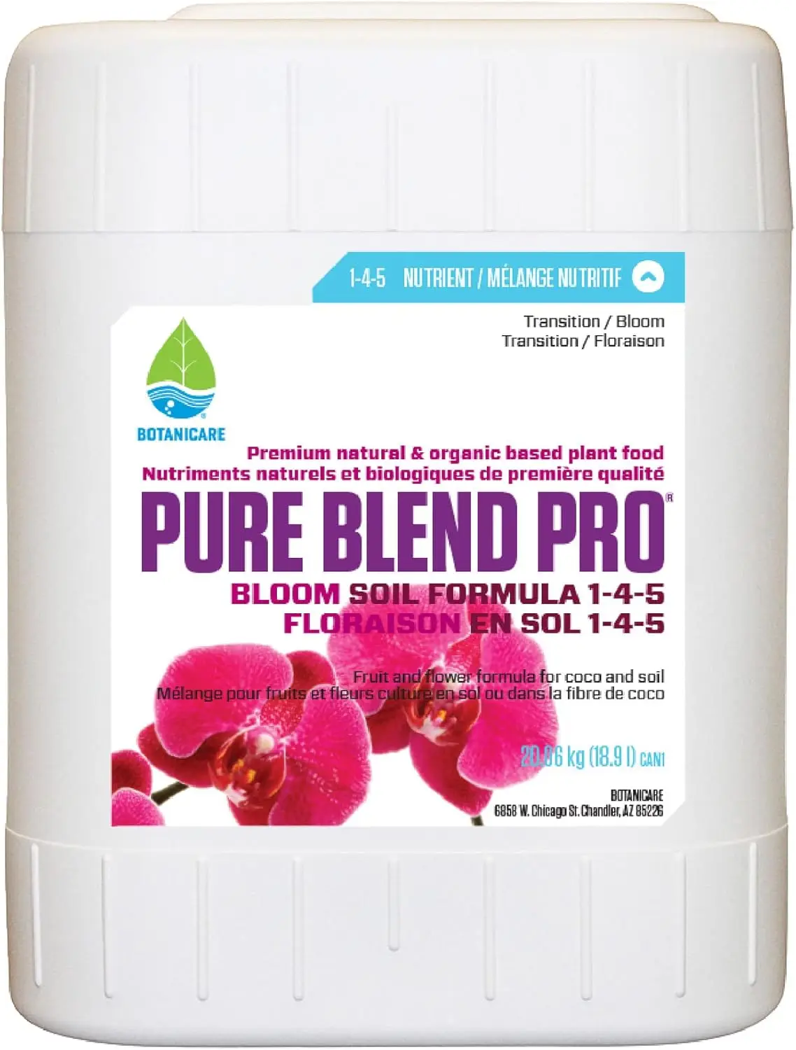 Botanicare Pure Blend Pro Bloom Soil, Nutrient for Fruit and Flowers, 1-4-5, 5 gal.