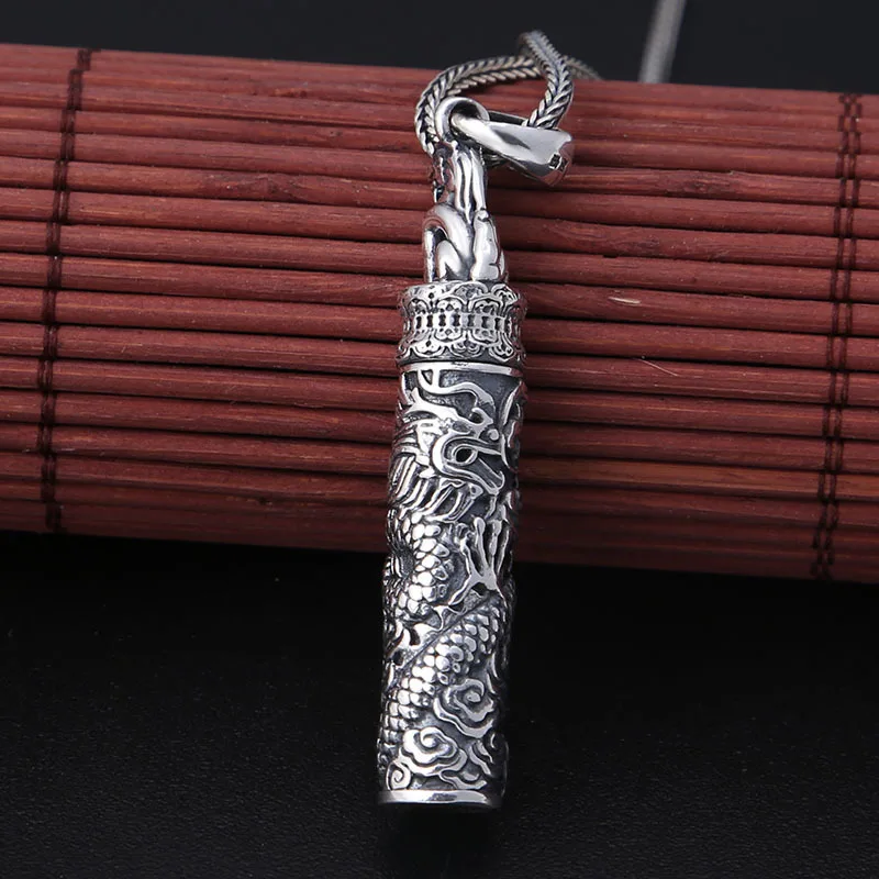 S990 Jewelry, Thai Silver With Openable Gahu Box, Exquisite Green Pendant Men And Women