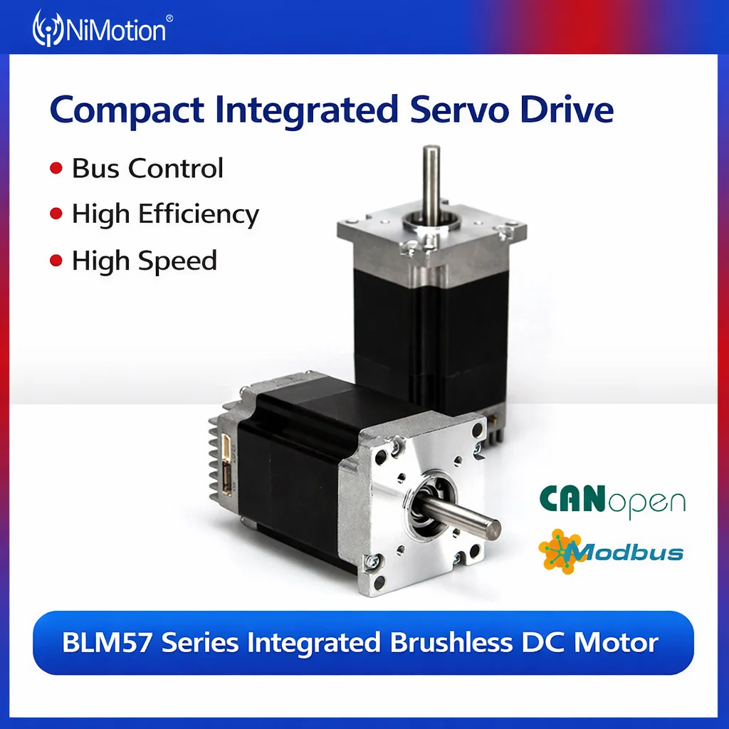 

24V Nema17 Brushless Motor Integrated Drive Controller CANopen Modbus Communication Position Speed Torque Control Precision