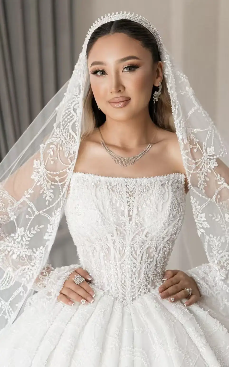 Nymph Customized Classic Lace Shine Wedding Dresses New Sequined Trapless Ball Gown Plus Size Bridal Gowns Vestido De Noival