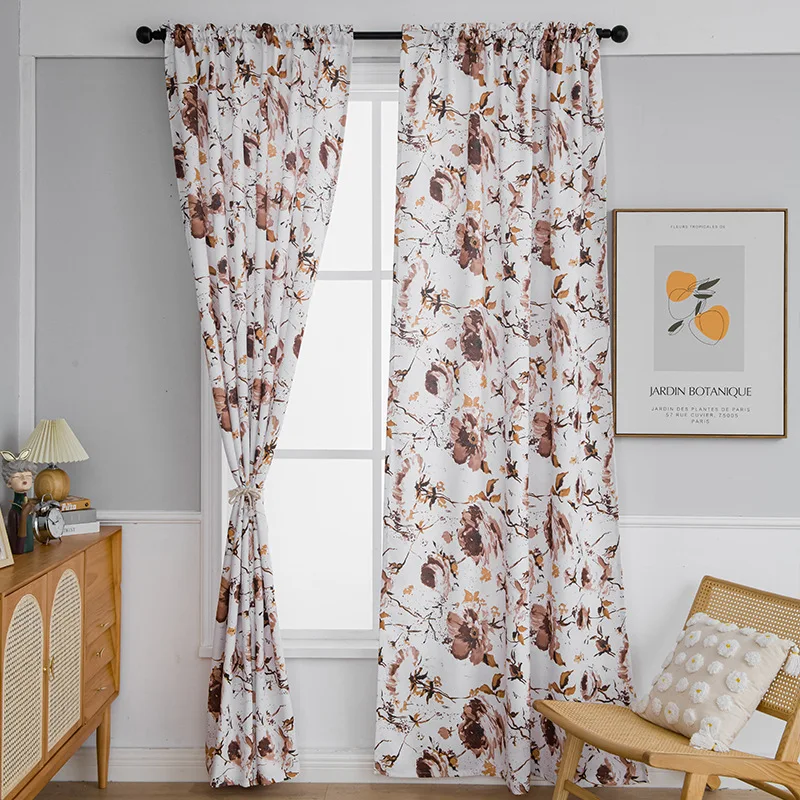 

2 Panels Curtains for Living Room Luxury Finished Digital Printed Curtains for Curtains Without Punching Partition Curtains