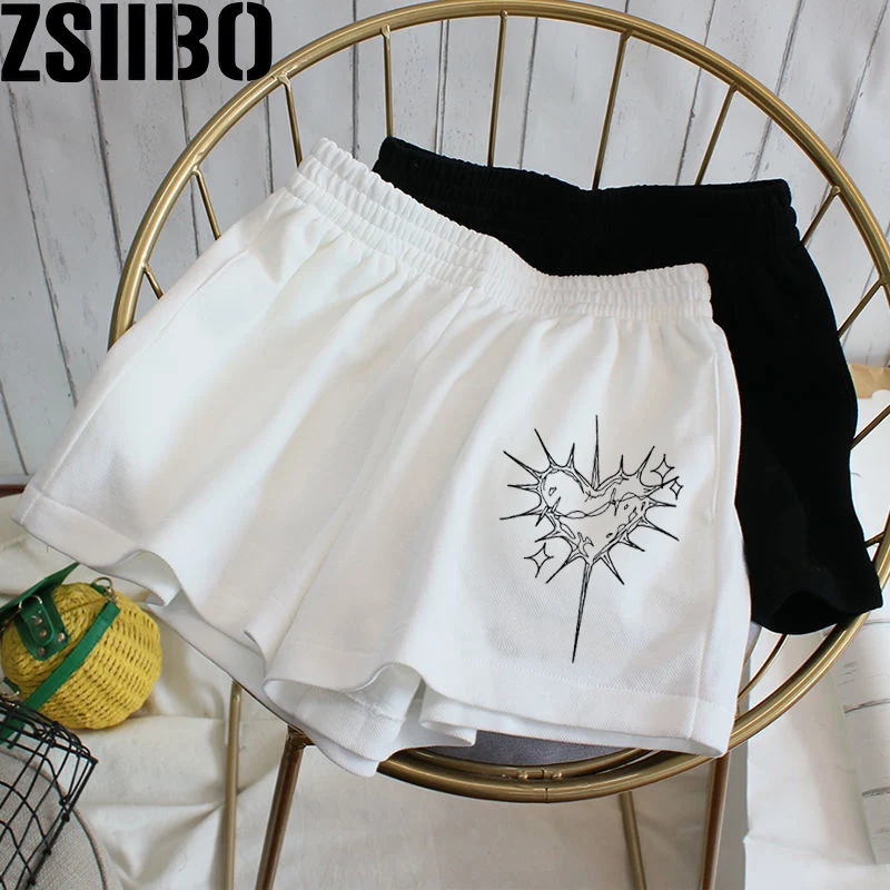 shorts female summer female shorts Shorts Y2k print casual women's fitness belt tight stretch shorts shorts women Harajuku