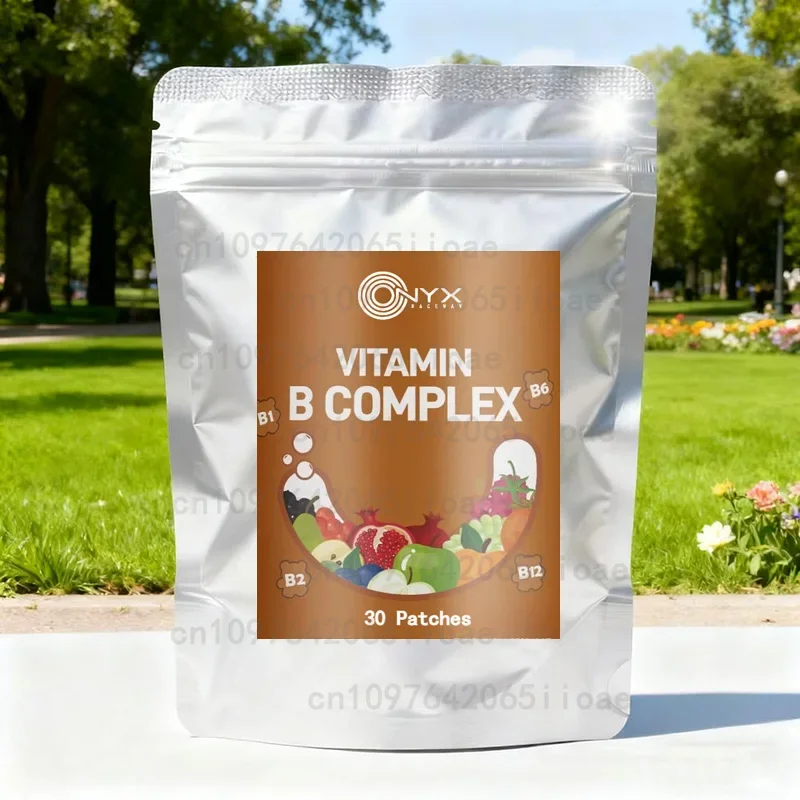 8-in-1 B Complex Transdermal Patches Energy Nerve Blood Support - 30 Patches One Month Supply for Health and Wellness