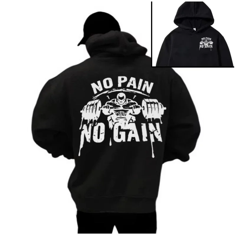 Moletom com Capuz Unissex - Moda Casual para Outono e Inverno, Perfeito para Treinos na Academia e Uso Diário