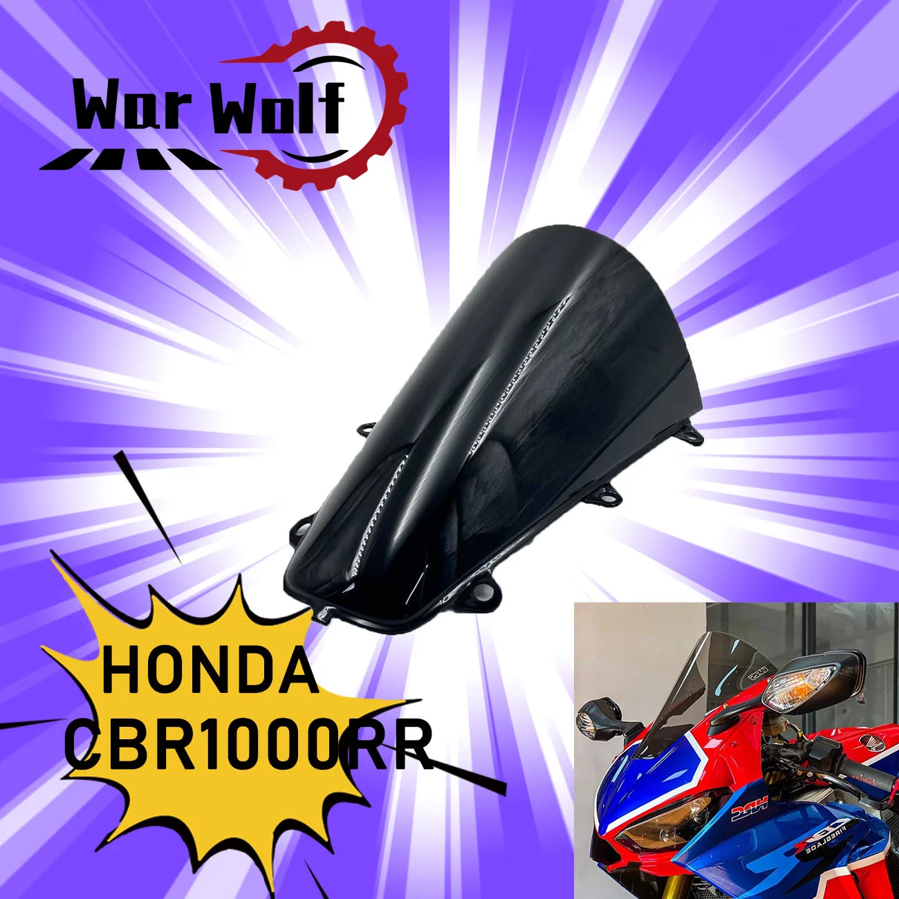 For HONDA CBR1000RR CBR 10000RR 2017 2018 2019 Motorcycle Sport Windshield Windscreen Kit Deflector Shroud Shield Guard Fairing