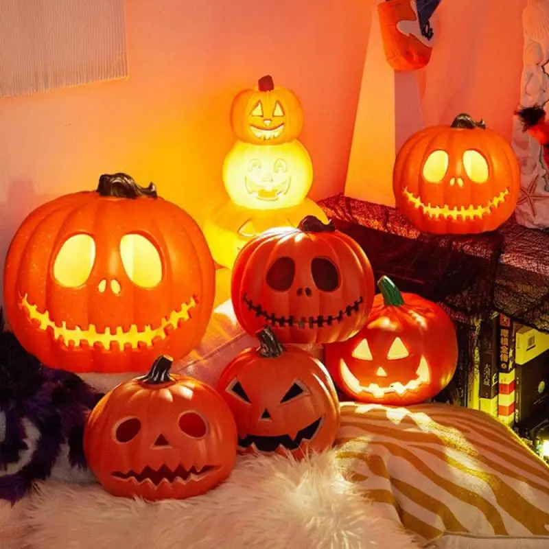 Halloween Pumpkin Led Light Lamp Creative Lantern Decoration Flashing Light Gypsophila Ghost Festival Dress Up Glowing