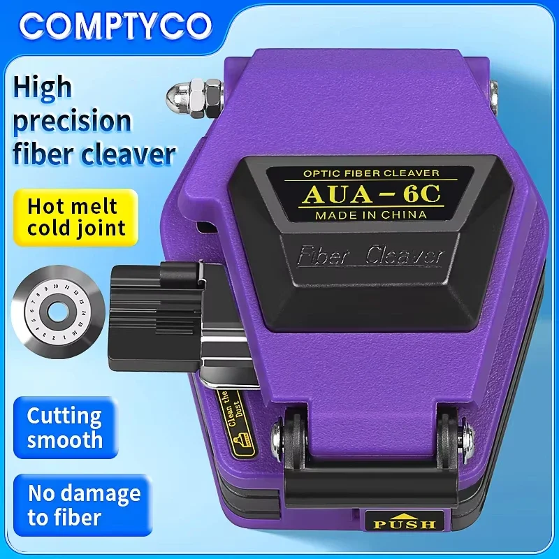 

AUA-6C High Precision Cleaver Purple Cable Cutting Knife FTTT Fiber Optic Knife Tools cutter 16 Surface Blade