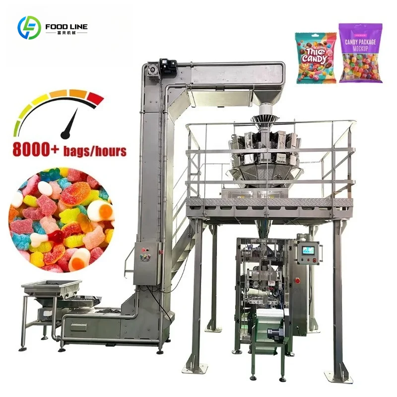 Customized High Efficiency Vertical Granular Packaging Machine Automatic Weighing 140 Bags/Minute  for Candy Snack Packing
