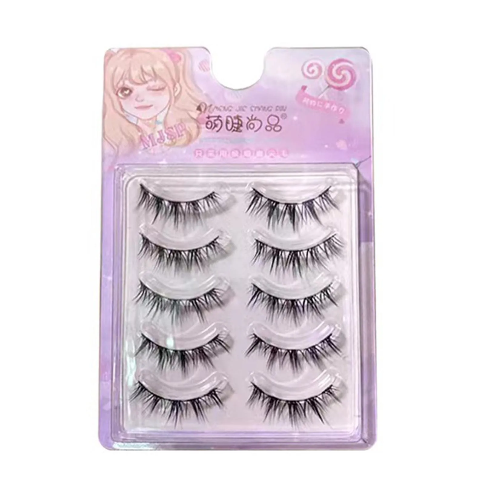 5 Pairs Curling Soft False Eyelashes Eyes Looking Bigger Brighter Fuller Lashes for Beauty Blogger Makeup Lover