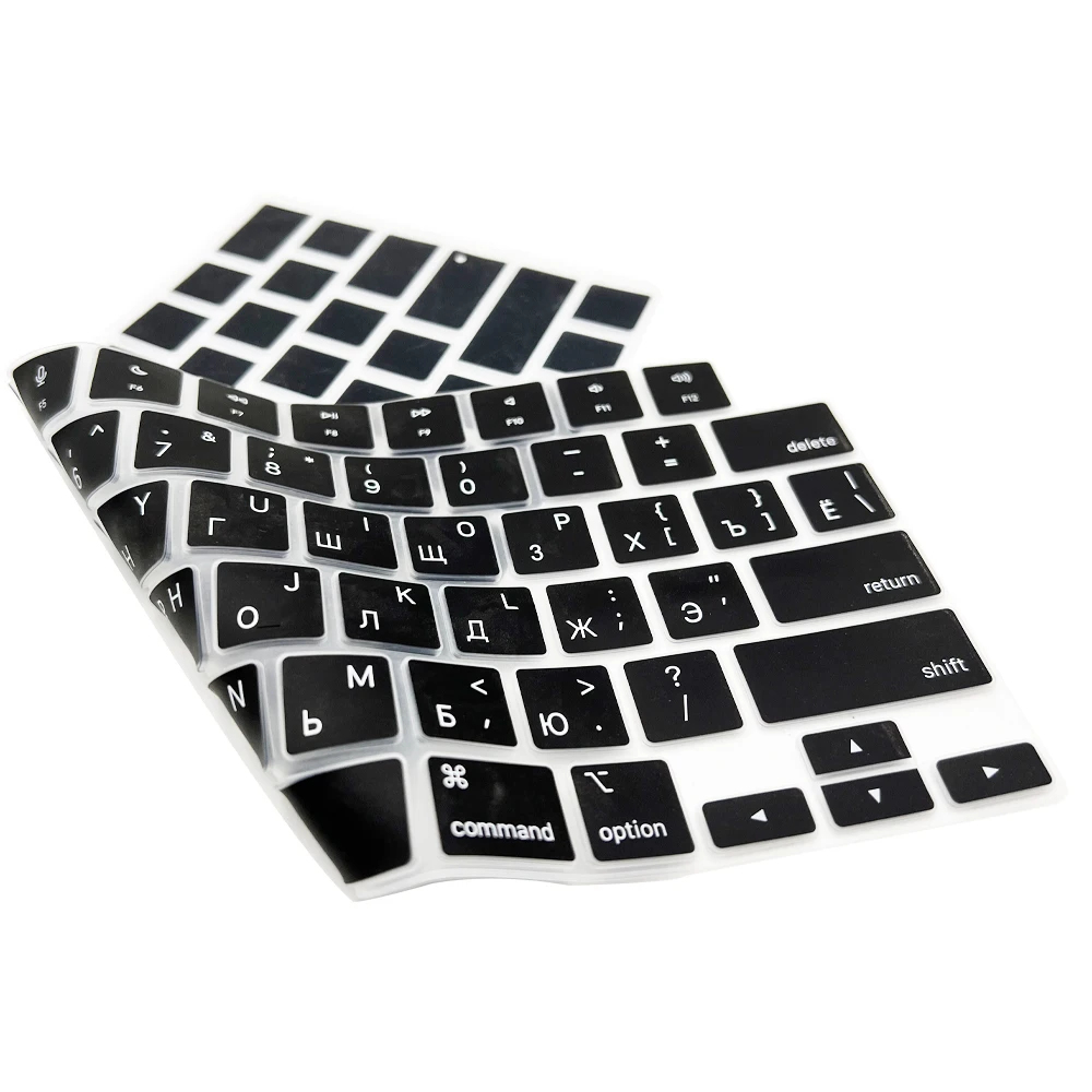 For New MacBook Air M2  A2681 2022 A2442 A2485 Pro14 Keybaord cvoer Russia Chile Korean France Keyboard Protector silicone case