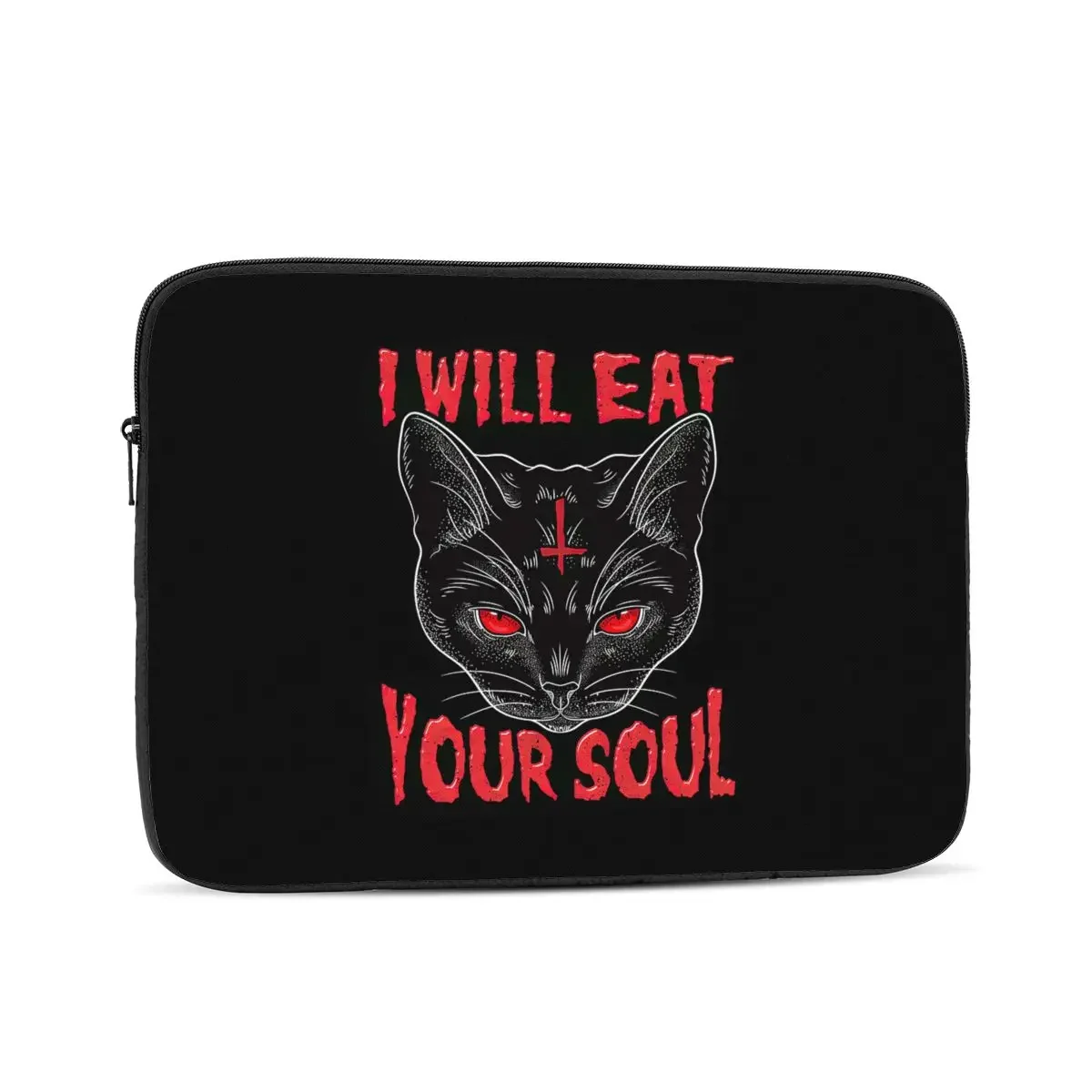 I Will Eat Your Soul I Occult Cat Design Computer ipad Laptop Cover Case Laptop Sleeve Bag Portable Cover Fundas Pouch