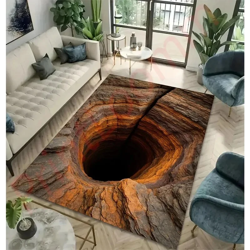 VIKAMA 3D Hole Illusion Doormat Non-Slip Optical Illusion Visual Rug for Living Room Home Decor Floor Mat