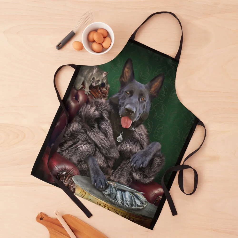 Black German Shepherd Portrait - Luna Apron kitchen supplies halloween kitchen kitchen utensils cute