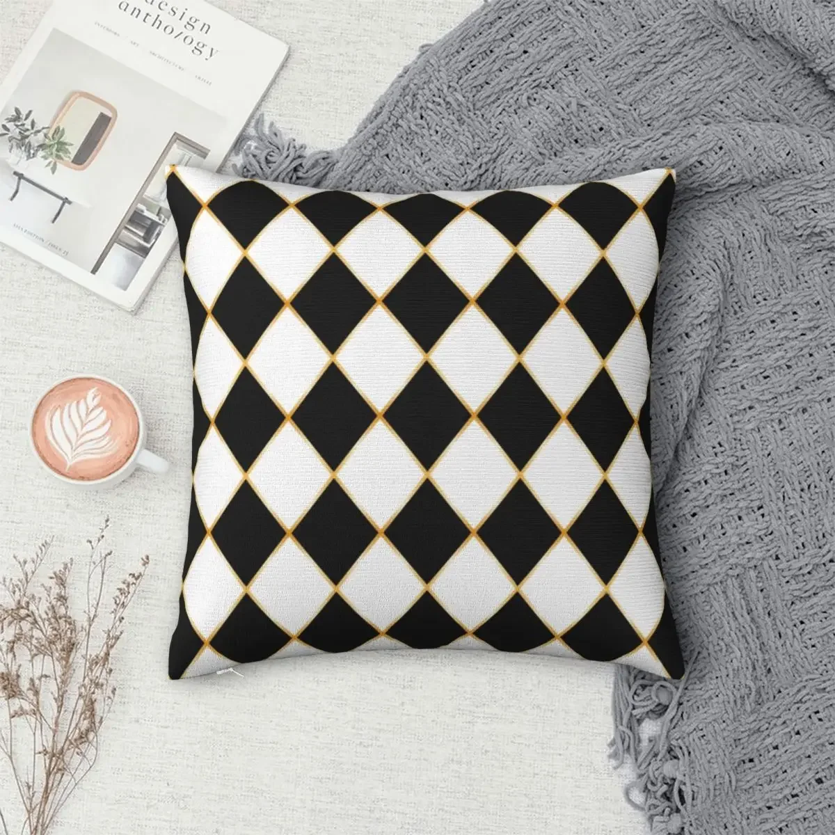 

Abstract Checkerboard Pillowcase Polyester Pillows Cover Cushion Comfort Throw Pillow Sofa Decorative Cushions Used for Home