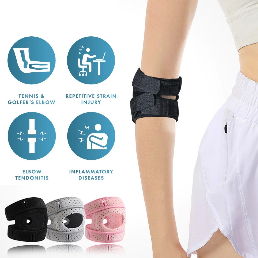

1PCS Elbow Brace with Silicone Ring,Adjustable Neoprene Support for Tendonitis,Tennis & Golfer's Elbow,Arthritis - Men & Women