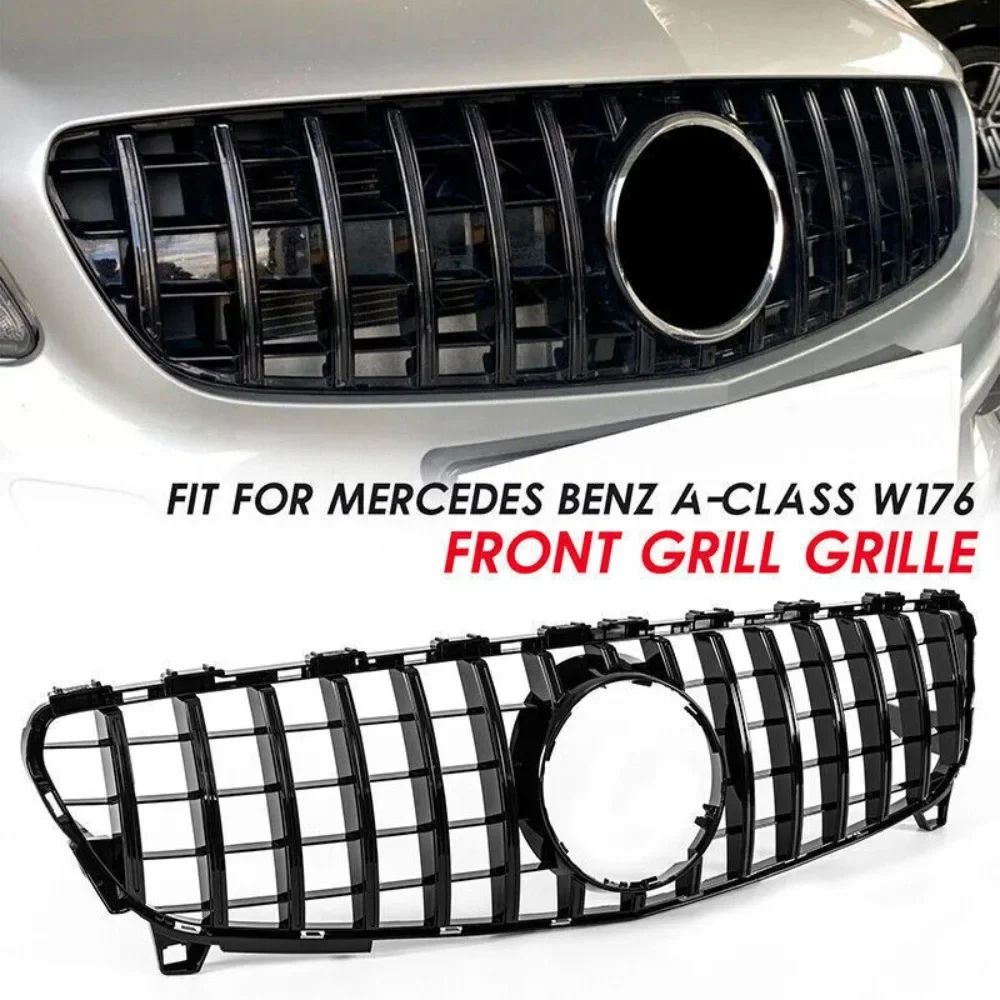 For MERCEDES A CLASS W176 FRONT GRILLE PANAMERICANA GT STYLE 2016-2018 Glossy