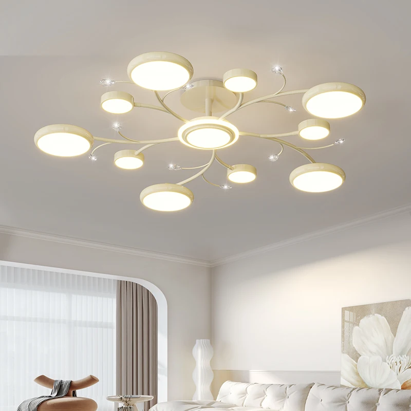 Luxury LED Chandelier Light Modern Cream Style Ceiling Chandelier for Dining Room Living Room Home Decoration Illumination