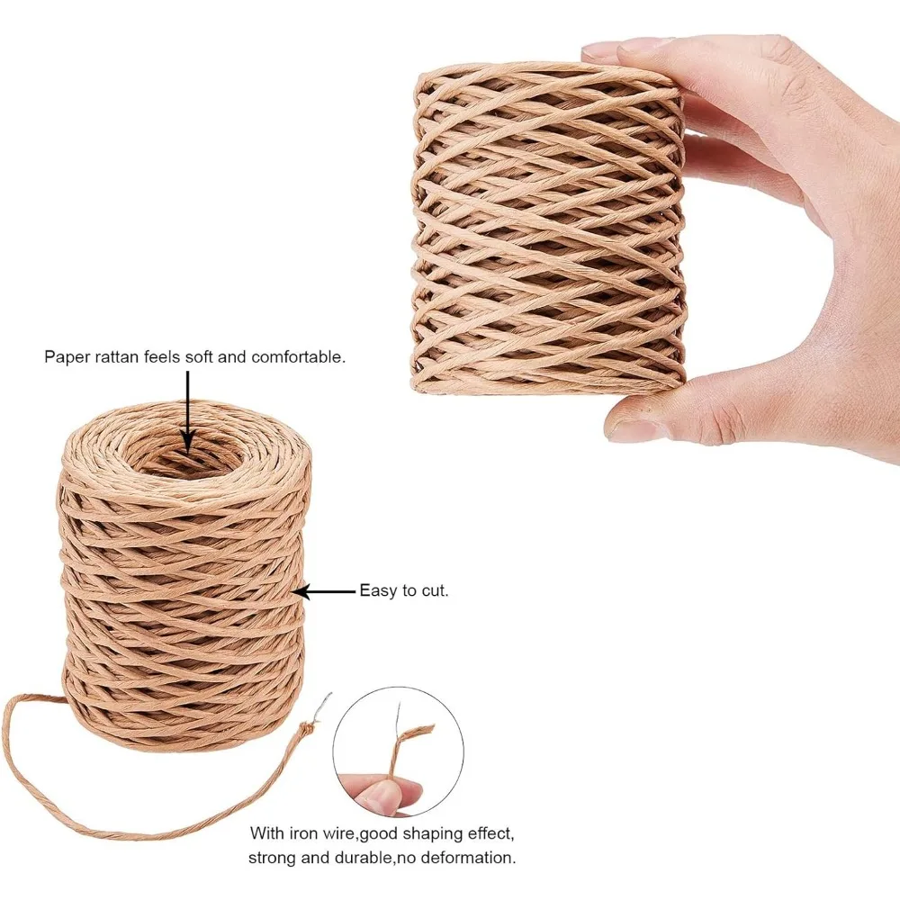 164 Feet 21 Gauge Floral Bind Wire Wrap Twine 2mm Paper Covered Rustic Vine Gardening Paper Wrapped Wire for Art Craft