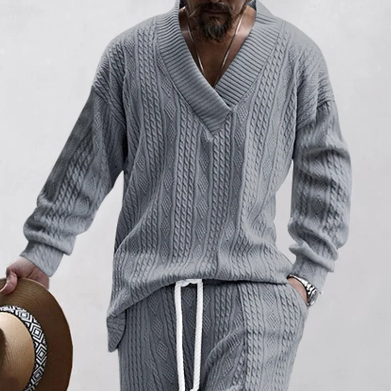 

Повседневный вязаный свитер V-Ne Long Sve, однотонный свободный крой с кисточками, весна-осень, мужская модная спортивная одежда, трикотаж