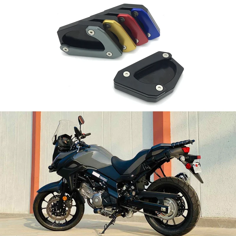 NEW-Motorcycle Kickstand Foot Side Stand Extension Pad Support Plate For Suzuki V-Strom 650 DL650 2004-2020