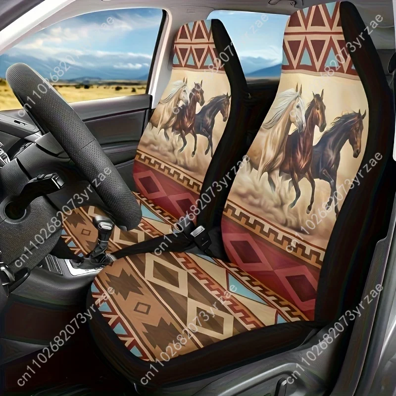 

Western Horse Tribe Aztec Car Seat Covers Universal Environmentally Friendly Interior Decorations Comfortable Car Seat Covers
