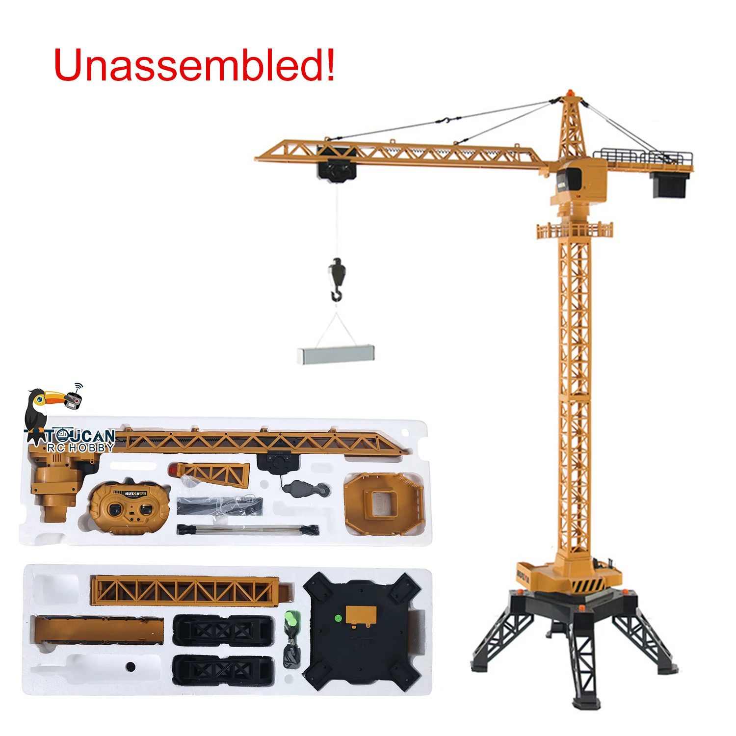 Geschenke 1/14 HUINA 1585 2,4G RTR 12CH RC Hebeturm-Kran-LKW Bausatz Ferngesteuertes Auto mit Akku Outdoor-Spielzeug für Jungen TH18063 – Detail 2